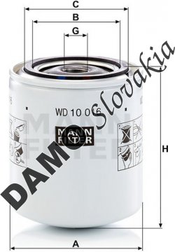 Filter hydrauliky MANN FILTER WD 10 016