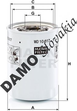 Filter hydrauliky MANN FILTER WD 10 017 x