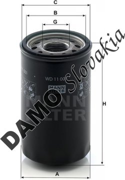 Filter hydrauliky MANN FILTER WD 11 001