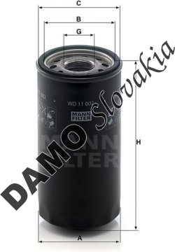 Filter hydrauliky MANN FILTER WD 11 002