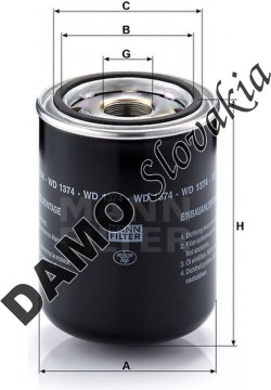 Olejový filter MANN FILTER WD 1374