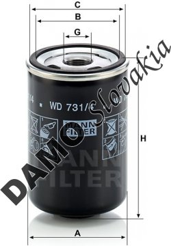 Olejový filter MANN FILTER WD 731/4