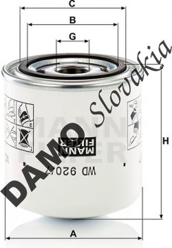 Olejový filter MANN FILTER WD 920/7