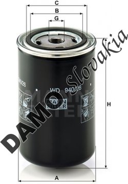 Olejový filter MANN FILTER WD 940/26