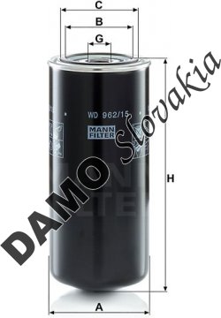 Olejový filter MANN FILTER WD 962/15