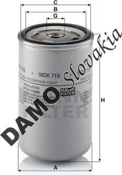 Palivový filter MANN FILTER WDK 719