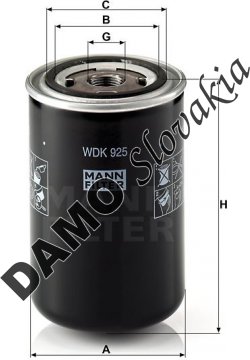 Palivový filter MANN FILTER WDK 925