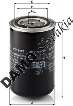 Palivový filter MANN FILTER WDK 940/5