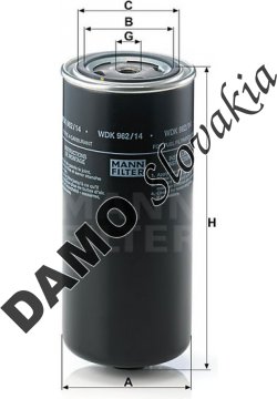 Palivový filter MANN FILTER WDK 962/14
