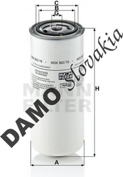 Palivový filter MANN FILTER WDK 962/16