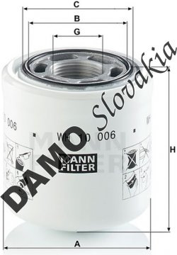 Filter hydrauliky MANN FILTER WH 10 006
