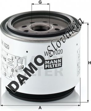 Palivový filter MANN FILTER WK 1020 x