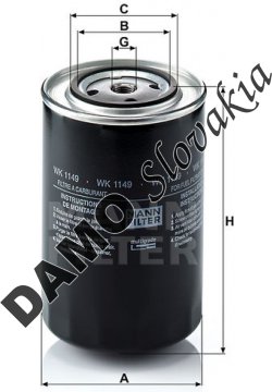 Palivový filter MANN FILTER WK 1149