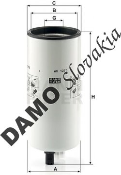 Palivový filter MANN FILTER WK 1270