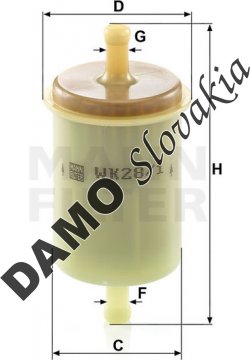 Palivový filter MANN FILTER WK 28/1