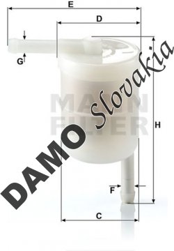 Palivový filter MANN FILTER WK 42/12