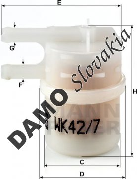 Palivový filter MANN FILTER WK 42/7
