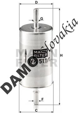 Palivový filter MANN FILTER WK 511/1