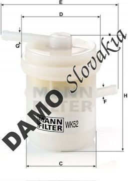 Palivový filter MANN FILTER WK 52