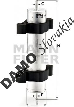 Palivový filter MANN FILTER WK 521/2