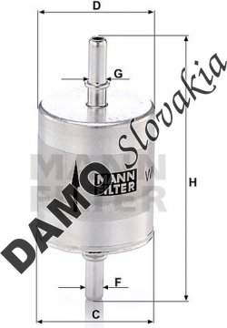 Palivový filter MANN FILTER WK 52/1