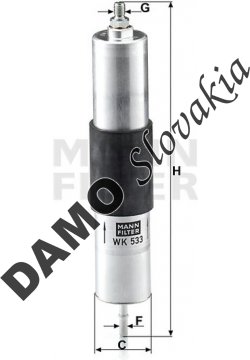 Palivový filter MANN FILTER WK 533