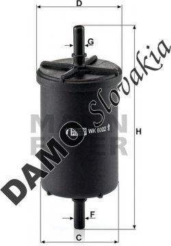Palivový filter MANN FILTER WK 6002