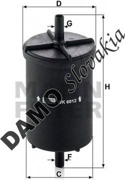 Palivový filter MANN FILTER WK 6012