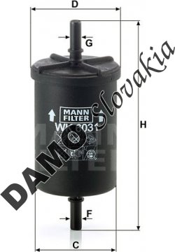 Palivový filter MANN FILTER WK 6031