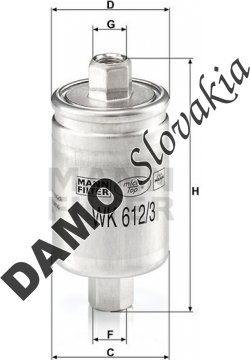 Palivový filter MANN FILTER WK 612/3