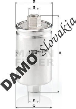 Palivový filter MANN FILTER WK 612/5