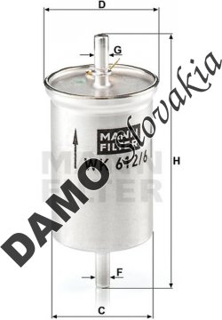 Palivový filter MANN FILTER WK 612/6