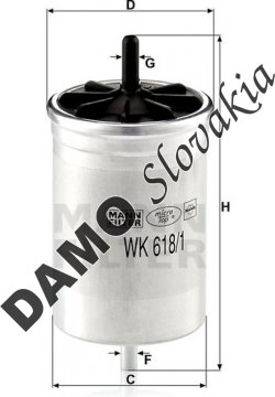 Palivový filter MANN FILTER WK 618/1