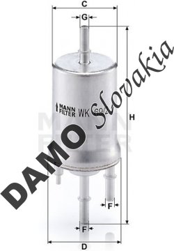 Palivový filter MANN FILTER WK 69/2