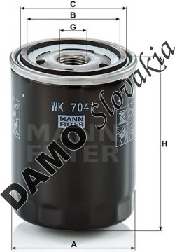Palivový filter MANN FILTER WK 7041