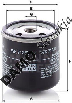 Palivový filter MANN FILTER WK 712/2