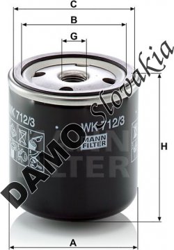 Palivový filter MANN FILTER WK 712/3