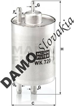 Palivový filter MANN FILTER WK 720