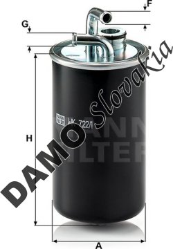 Palivový filter MANN FILTER WK 722/1