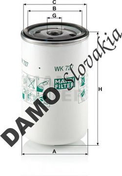 Palivový filter MANN FILTER WK 727