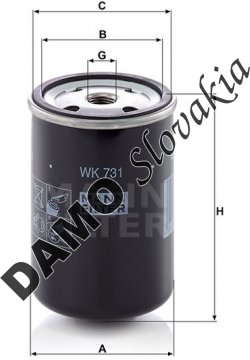 Palivový filter MANN FILTER WK 731