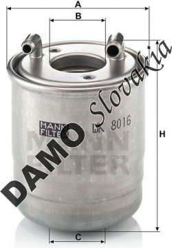 Palivový filter MANN FILTER WK 8016 x