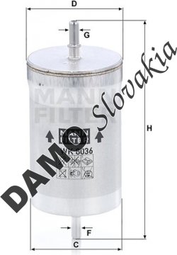 Palivový filter MANN FILTER WK 8036