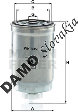 Palivový filter MANN FILTER WK 8051