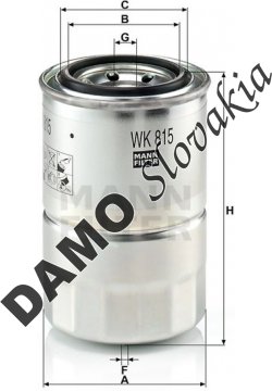 Palivový filter MANN FILTER WK 815 x