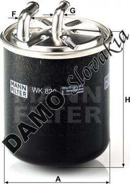 Palivový filter MANN FILTER WK 820