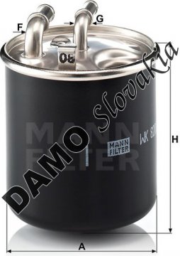 Palivový filter MANN FILTER WK 820/2 x