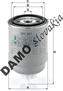 Palivový filter MANN FILTER WK 821