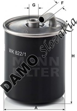 Palivový filter MANN FILTER WK 822/1