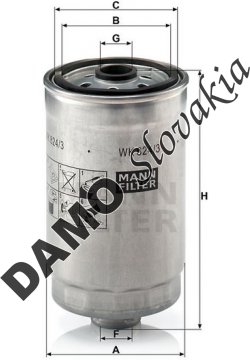 Palivový filter MANN FILTER WK 824/3